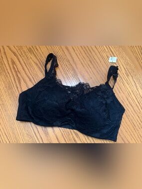 Soma Black Lace Panel Overlay Underwire Bralette